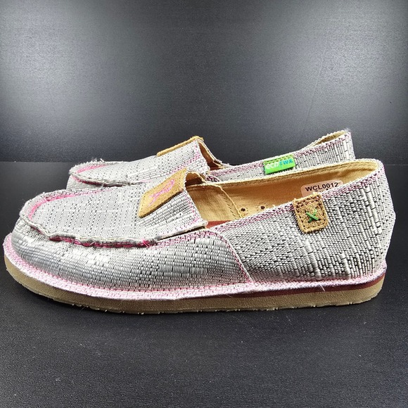 Twisted X Shoes - Twisted X WCL0012 Moccasins Womens 7.5 Grey Pink Ribbon ecoTWX Slip On Loafers